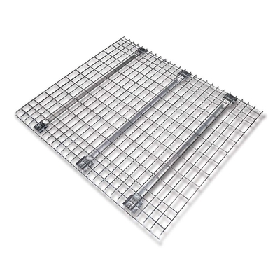 50 * 100mm Wire Mesh Decking Steel Pallet Rack Decking Dengan 3 Dukungan Bar