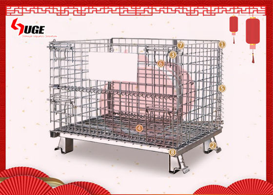 Wadah Penyimpanan Kawat Baja Hot Dip Galvanis Half Drop Gate